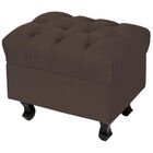 Kit 02 Puffs París L02 Luis Xv Capitone Suede Marrom Pés Made