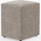 Kit 02 Puffs Quadrado Decorativo L02 Bouclê Bege - Lyam Decor