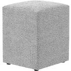 Kit 02 Puffs Quadrado Decorativo L02 Bouclê Cinza - Lyam Decor