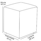 Kit 02 Puffs Quadrado L02 Decorativo Corino Preto - Lyam Decor