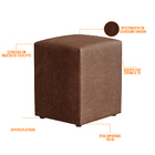 Kit 02 Puffs Quadrado L02 Decorativo Couríssimo Marrom - Lyam