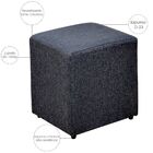 Kit 02 Puffs Quadrado L02 Decorativo Sala De Estar Linho Chum