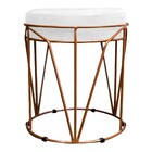 Kit 02 Puffs Redondo Aramado Íris Suede Branco - Amarena Móve