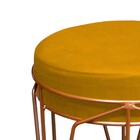 Kit 02 Puffs Redondo Aramado Íris Suede Mostarda - Amarena Mó