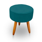 Kit 02 Puffs Redondos Para Sala E Quarto Palito Mel Suede Esc