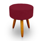 Kit 02 Puffs Redondos Para Sala E Quarto Palito Mel Suede Esc