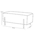 Kit 02 Puffs Retangular Decorativo Status 90x45 D02 Pés De Aç