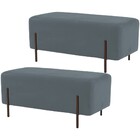 Kit 02 Puffs Retangular Decorativo Status 90x45 D02 Pés De Aç