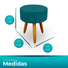 Kit 02 Puffs Retangular E Redondo Para Sala E Quarto Palito M