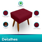 Kit 02 Puffs Retangular Para Sala E Quarto Palito Mel Suede V