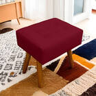 Kit 02 Puffs Retangular Para Sala E Quarto Palito Mel Suede V