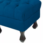 Kit 02 Puffs Retrô Fixo Luis Xv Capitonê Suede Azul Royal - D