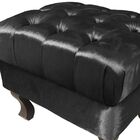 Kit 02 Puffs Retrô Luis Xv Capitonê Acetinado Preto - D'rossi