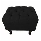Kit 02 Puffs Retrô Luis Xv Capitonê Preto - Ds Estofados