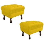 Kit 02 Puffs Retrô Luis Xv Corano Amarelo - Amarena Móveis