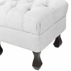 Kit 02 Puffs Retrô Luis Xv Fixo Capitonê Suede Branco - Ds Es