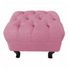 Kit 02 Puffs Retrô Luis Xv Fixo Capitonê Suede Rosa - Ds Esto