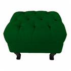 Kit 02 Puffs Retrô Luis Xv Fixo Capitonê Suede Verde - Ds Est