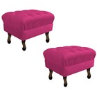 Kit 02 Puffs Retrô Luis Xv Suede Pink - Amarena Móveis