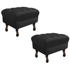Kit 02 Puffs Retrô Luis Xv Suede Preto - Amarena Móveis