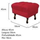 Kit 02 Puffs Retrô Luis Xv Suede Vermelho - Amarena Móveis