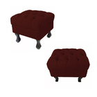 Kit 02 Puffs Retrô Luiz Xv Capitonê Para Sala E Quarto Suede