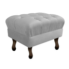 Kit 02 Puffs Retrô Luiz Xv Capitonê Para Sala E Quarto Suede