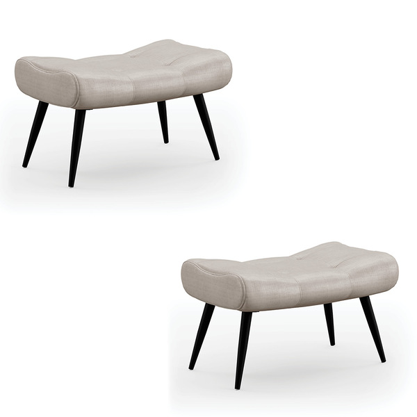 Kit 02 Puffs Sher Facto Perola Dunas Pés Palito De Ferro - D'