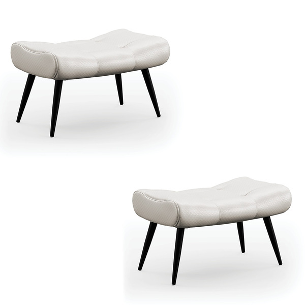 Kit 02 Puffs Sher Facto Prata Pés Palito De Ferro - D'rossi