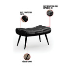 Kit 02 Puffs Sher Facto Preto Pés Palito De Ferro - D'rossi