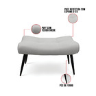 Kit 02 Puffs Sher Suede Cinza Pés Palito De Ferro - D'rossi