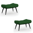 Kit 02 Puffs Sher Veludo Luxo Pés Palito De Ferro - D'rossi -