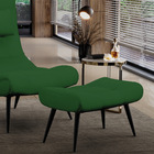 Kit 02 Puffs Sher Veludo Luxo Verde A136 Pés Palito De Ferro