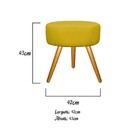 Kit 02 Puffs Sofia Palito Mel Suede Amarelo - Amarena Móveis