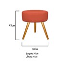 Kit 02 Puffs Sofia Palito Mel Suede Terracota - Amarena Móveis