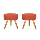 Kit 02 Puffs Sofia Palito Mel Suede Terracota - Amarena Móveis