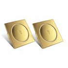 Kit 02 - Ralo Click Inox Dourado 15x15 Cm + Porta Grelha