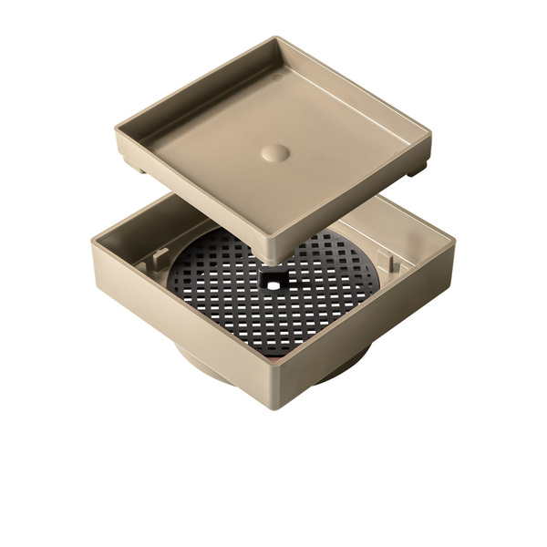 Kit 02 - Ralo Oculto Invisível 10x10 Cm Com Tela (bege)