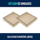 Kit 02 - Ralo Quadrado Para Embutir No Porcelanato (bege)