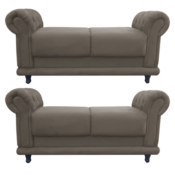 Kit 02 Recamier Barcelona Namoradeira Calçadeira Suede M11 -