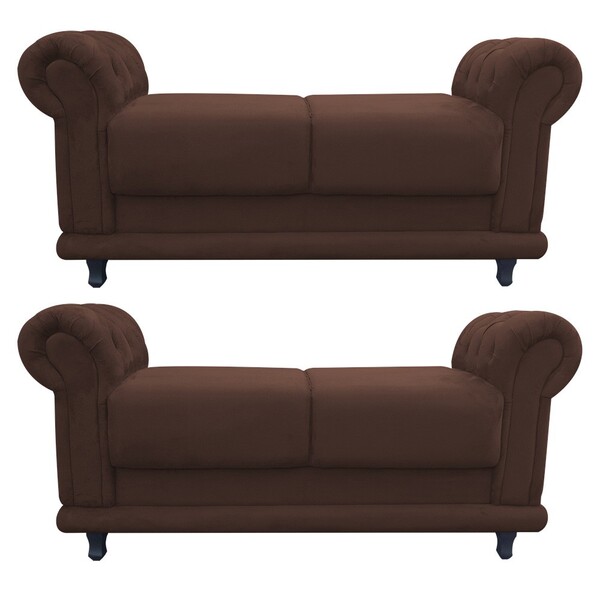 Kit 02 Recamier Barcelona Namoradeira Calçadeira Suede M11 -