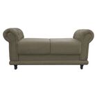 Kit 02 Recamier Barcelona Namoradeira Calçadeira Suede Marrom