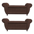 Kit 02 Recamier Com Baú Itália Namoradeira Calçadeira Suede M