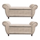 Kit 02 Recamier Com Baú Itália Namoradeira Calçadeira Suede M