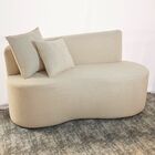 Kit 02 Sofá Decorativo Curvo Orgânico Nature Gaia Boucle Bege