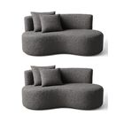 Kit 02 Sofá Decorativo Curvo Orgânico Nature Gaia Boucle - Mo