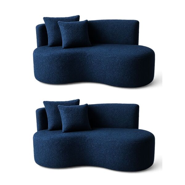 Kit 02 Sofá Decorativo Curvo Orgânico Nature Gaia Boucle - Mo