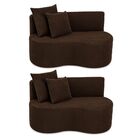 Kit 02 Sofá Decorativo Curvo Orgânico Nature Gaia Suede - Mon