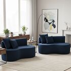 Kit 02 Sofá Decorativo Curvo Orgânico Nature Gaia Suede - Mon