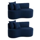 Kit 02 Sofá Decorativo Curvo Orgânico Nature Gaia Suede - Mon